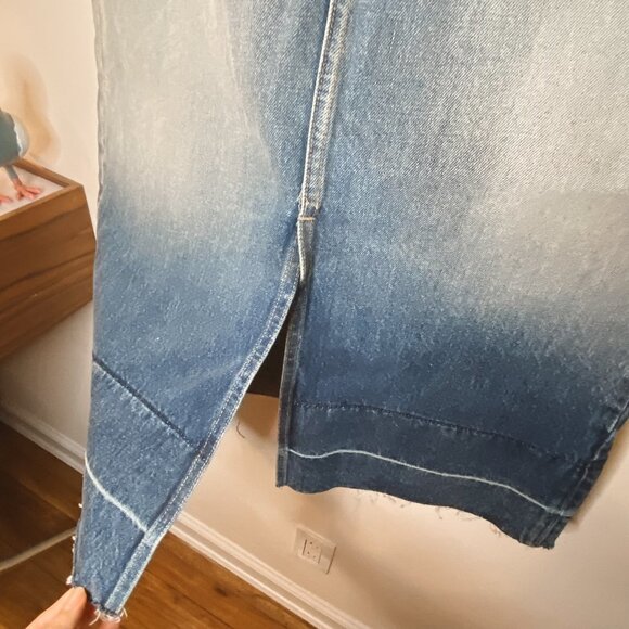 Current / Elliott The Slit Denim Ombre Midi Skirt NWT - Picture 8 of 8